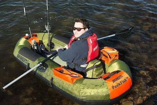 small inflatable fishing boat