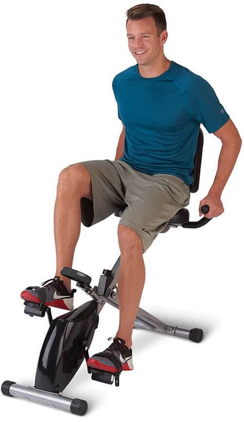 folding recumbent exercise bicycle