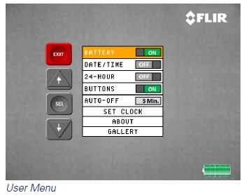 flir scout tk user menu