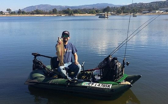 1 person inflatable pontoon fishing boat