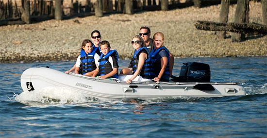 inflatable boat with outboard motor