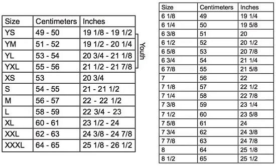 head circumference hat size