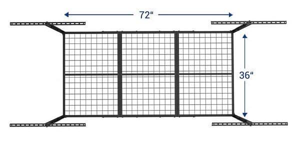 3x6 black ceiling rack