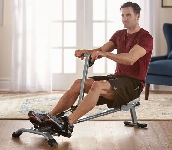 folding indoor exercise rowing machine