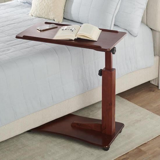 Wooden Side Table For Bedroom or Living Room (C-shaped)