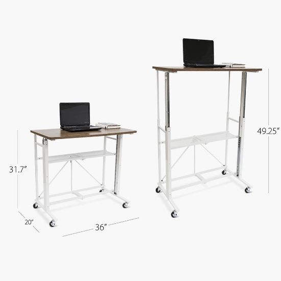 sit-stand adjustable fold-away desk