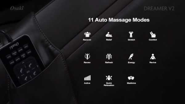 Osaki 3D Dreamer V2 Massage Modes