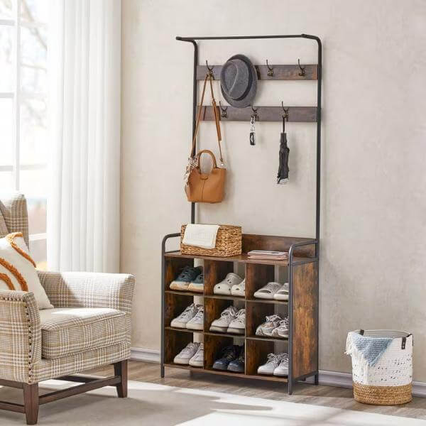 Entryway Coat & Shoe Rack