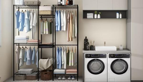 Clothing Rack Laundry Room