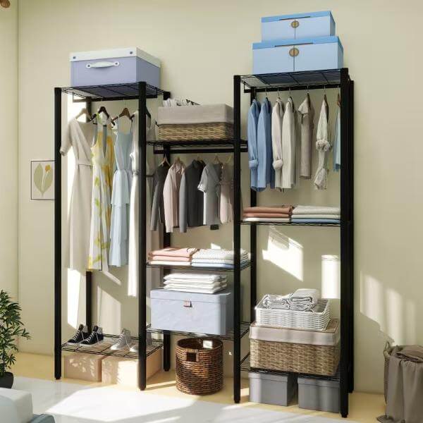 Clothing Rack With Shelves