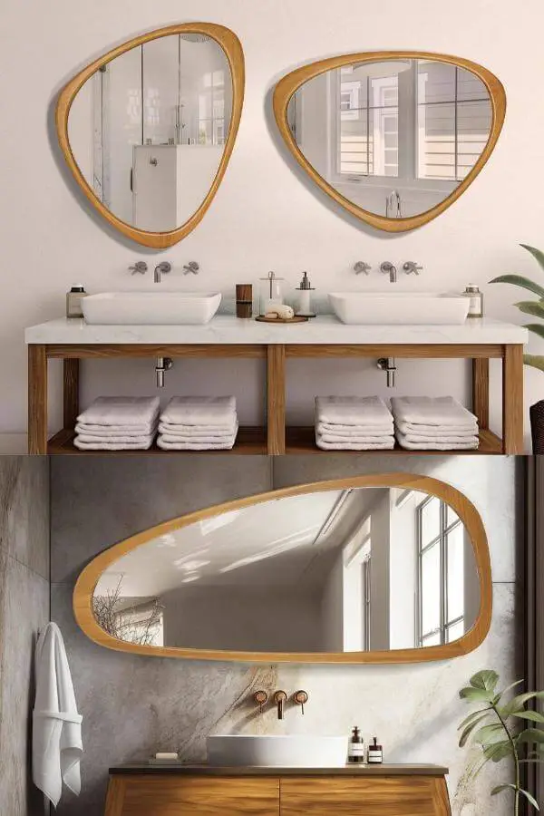 Asymmetrical Wall Mirror Bathroom