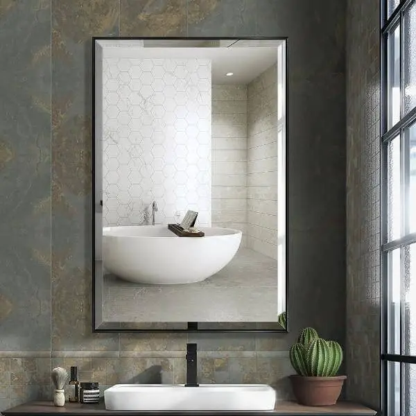 Beveled Wall Mirror Bathroom