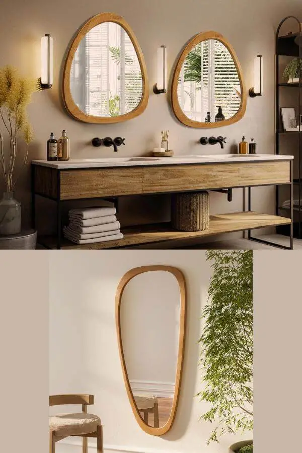 Irregular Asymmetrical Wall Mirror