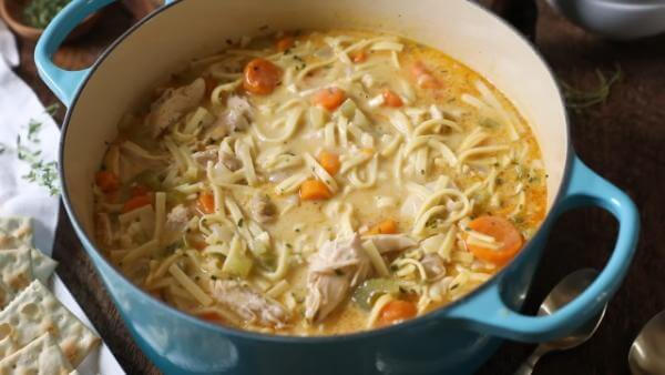 Easy Creamy Chicken Noodle Soup Recipe Homemade