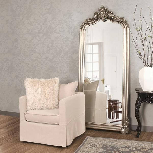 Large Wood Framed Floor Mirror