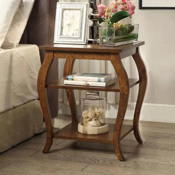 Solid Wood Side Table in Living Room
