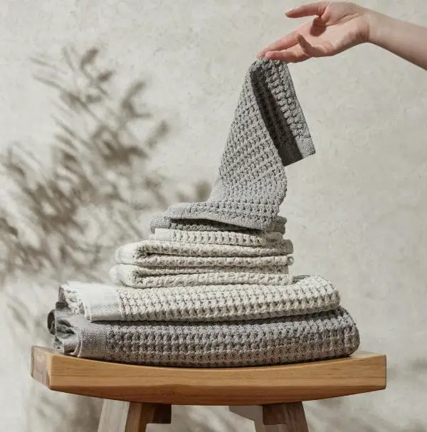 Waffle Towels Bathroom