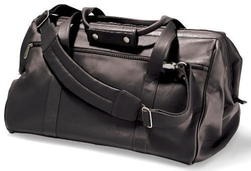 Black Leather Carry on Bag