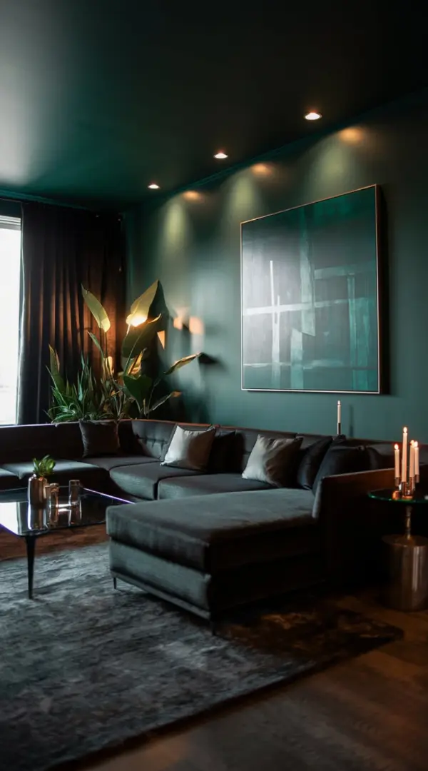 Dark and Moody Living Room