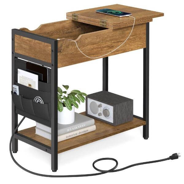 Side Table With Charging Port