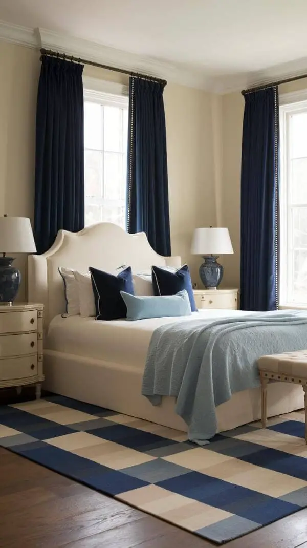 Blue and Cream Bedroom Aesthetic
