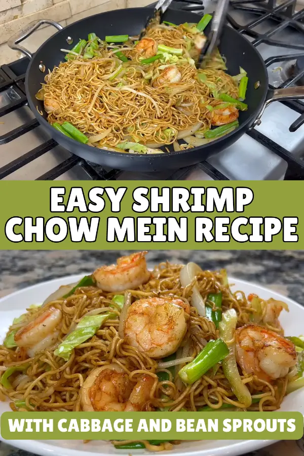 Easy Shrimp Chow Mein Recipe With Cabbage And Bean Sprouts, Stir Fry