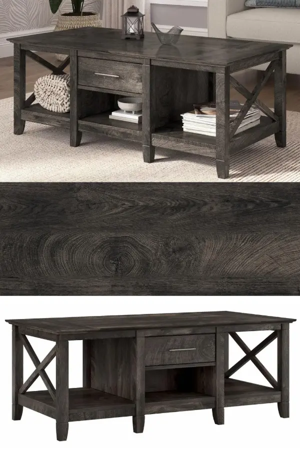 Coffee Table with Drawers and Shelves