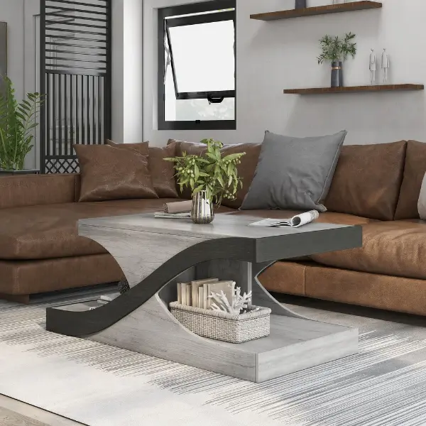 Modern Grey Coffee Table Living Room