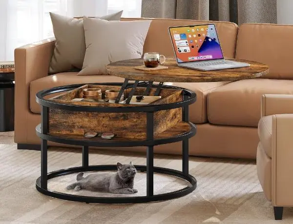Round Lift Top Coffee Table With Storage