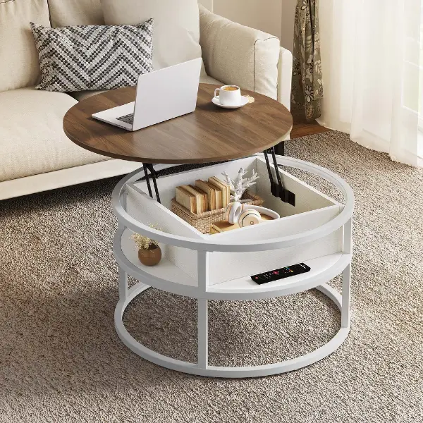 Wood Metal Lift Top Coffee Table