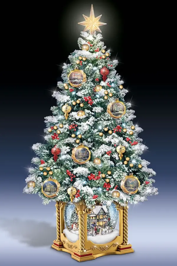 Decorated Tabletop Christmas Trees