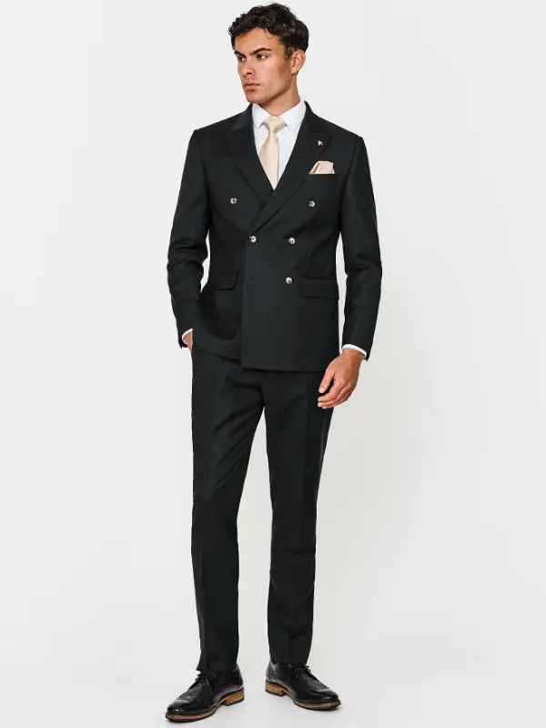 Black Double Breasted Suit