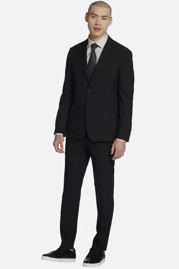 Black Suit With Sneakers Men 
