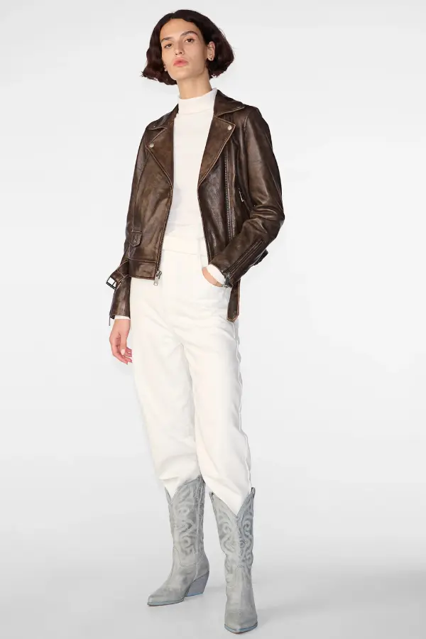 Brown Leather Jackets Women