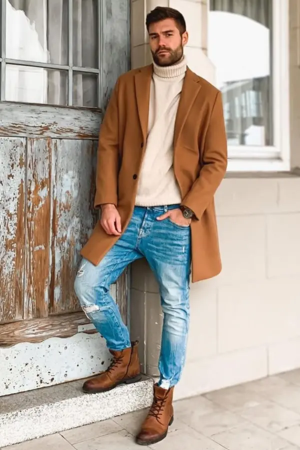 Men Outfits With Boots Casual Jeans