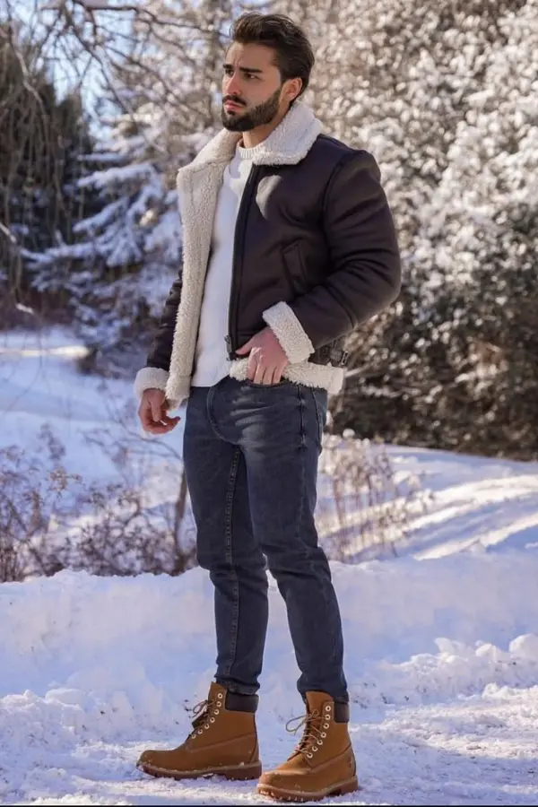 Men Outfits With Boots Winter