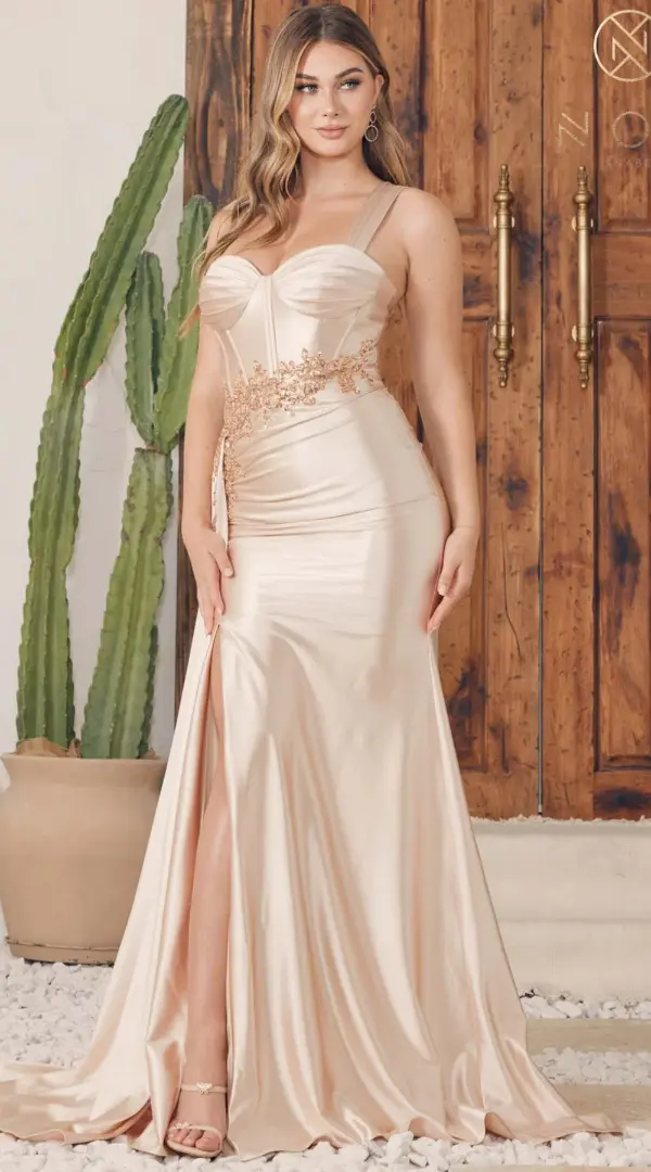 Beige Evening Dress