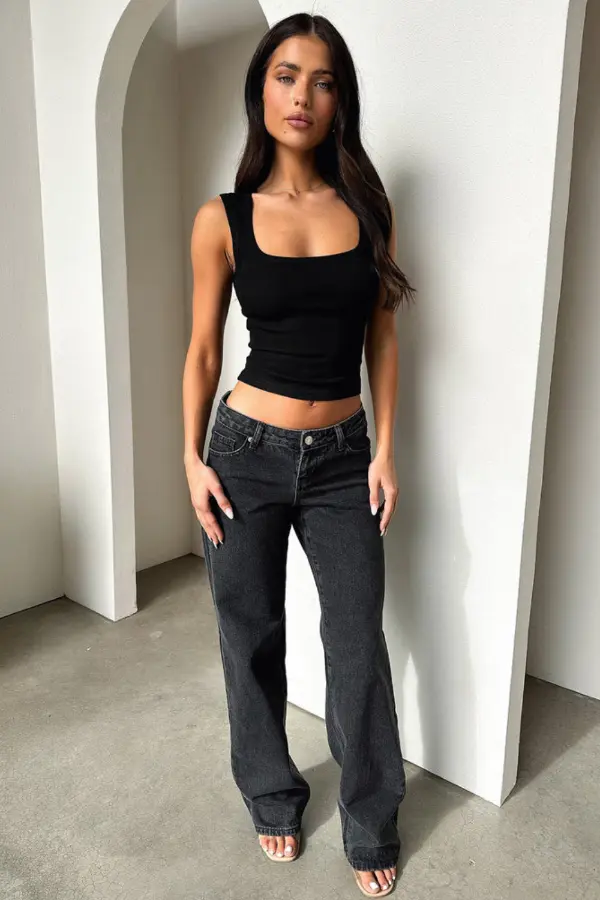 Black Low Rise Jeans