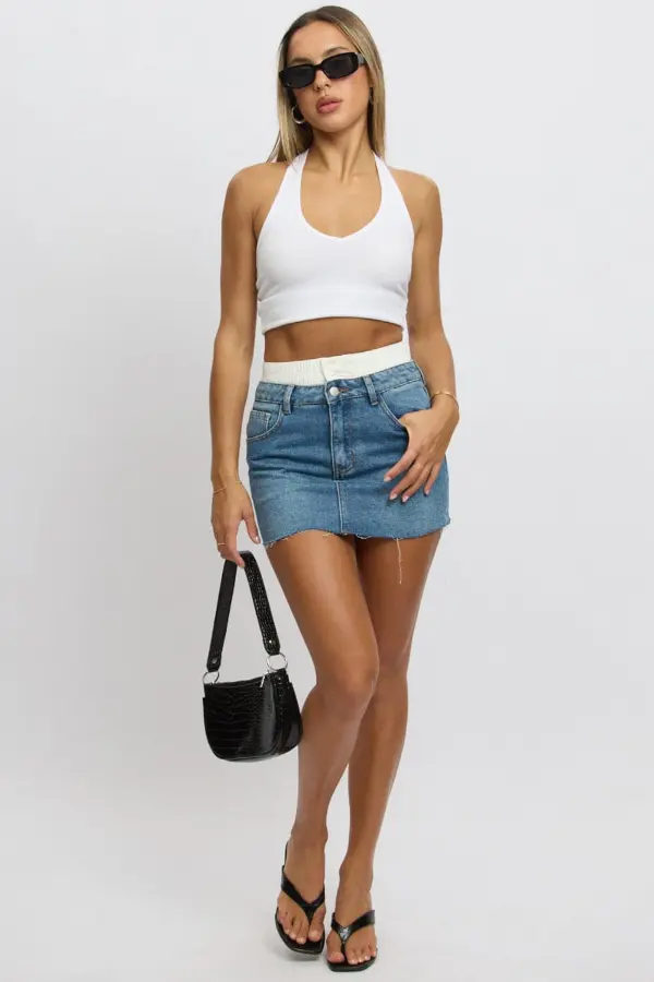 Denim Mini Skirt Concert Outfit