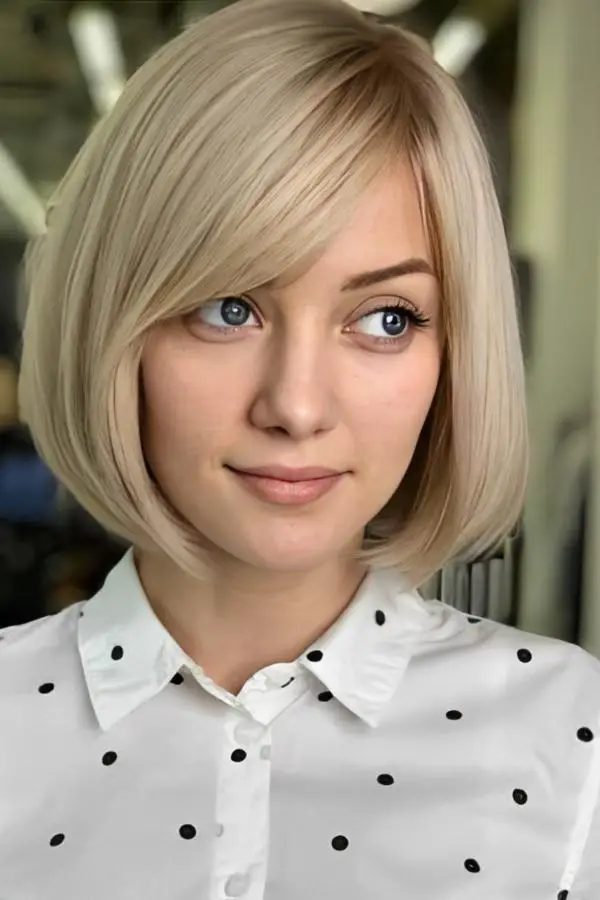 Short Hair With Angled Bangs