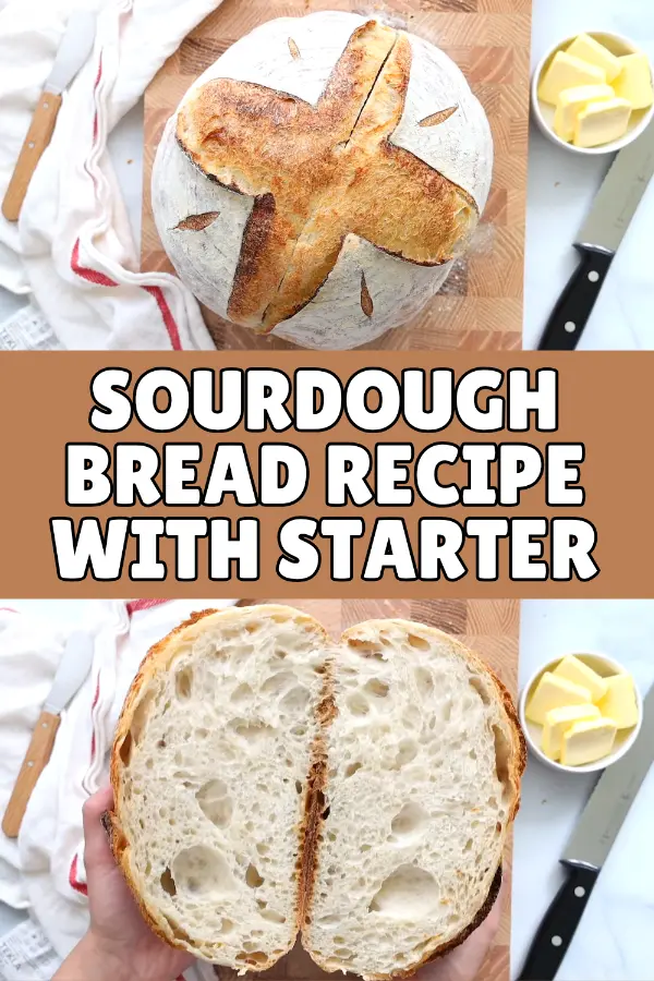 Sourdough Bread Recipe With Starter For Beginners in Dutch Oven