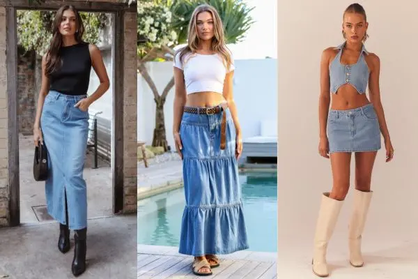 7 Stunning Denim Skirt Outfits