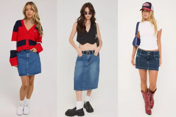 Denim Skirt Trendy Outfits