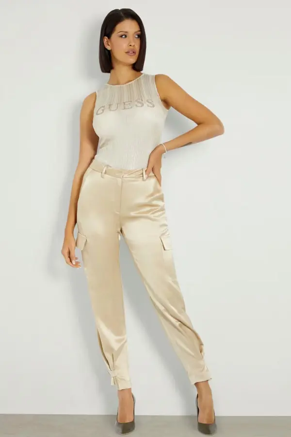 Satin Cargo Pants Outfit
