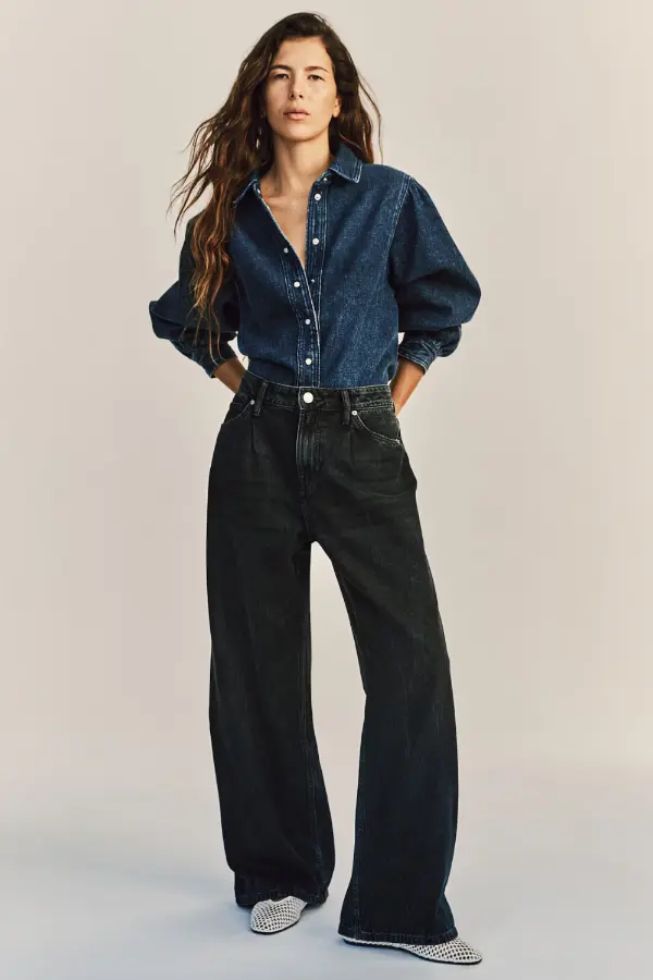 Denim Shirt Black Jeans