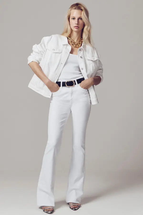 Flare White Jeans Outfit