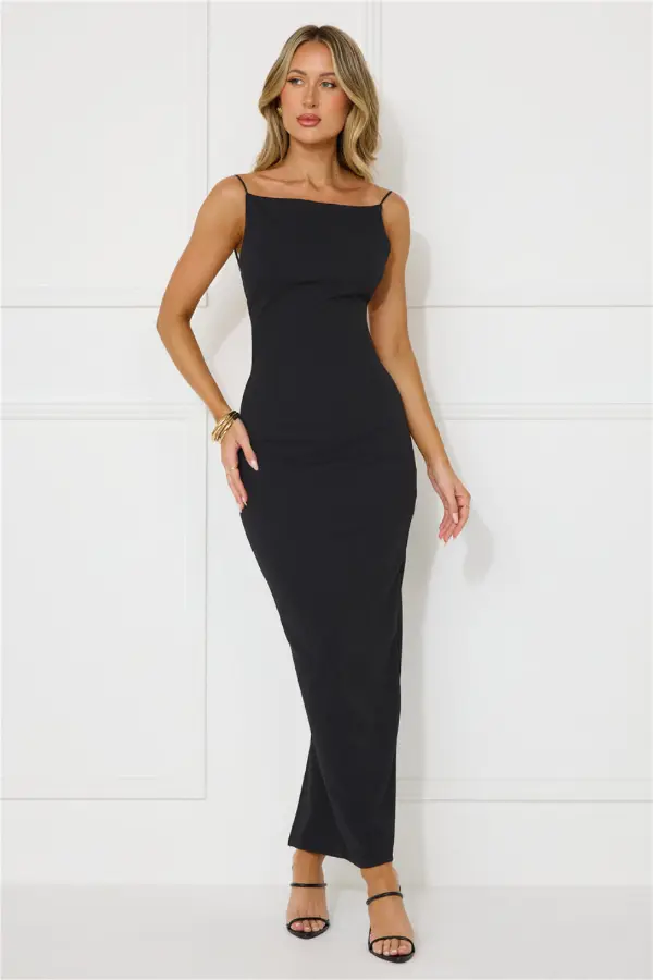 Long Black Bodycon Dress