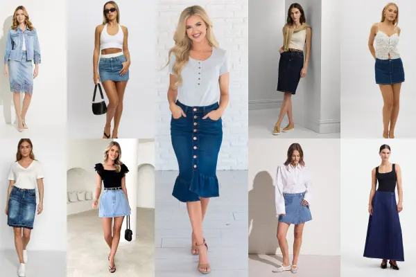 53 Stylish Denim Skirt Outfit Ideas