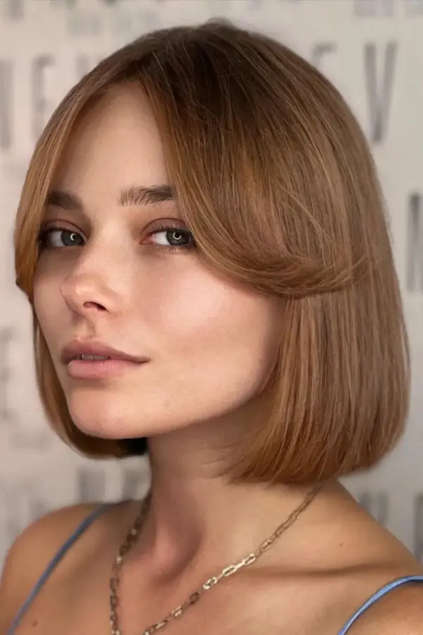 Short Bob With Curtain Bangs