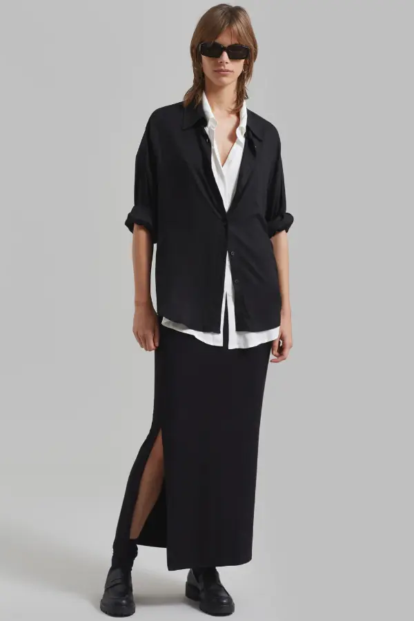 Black Maxi Skirt Outfit Fall